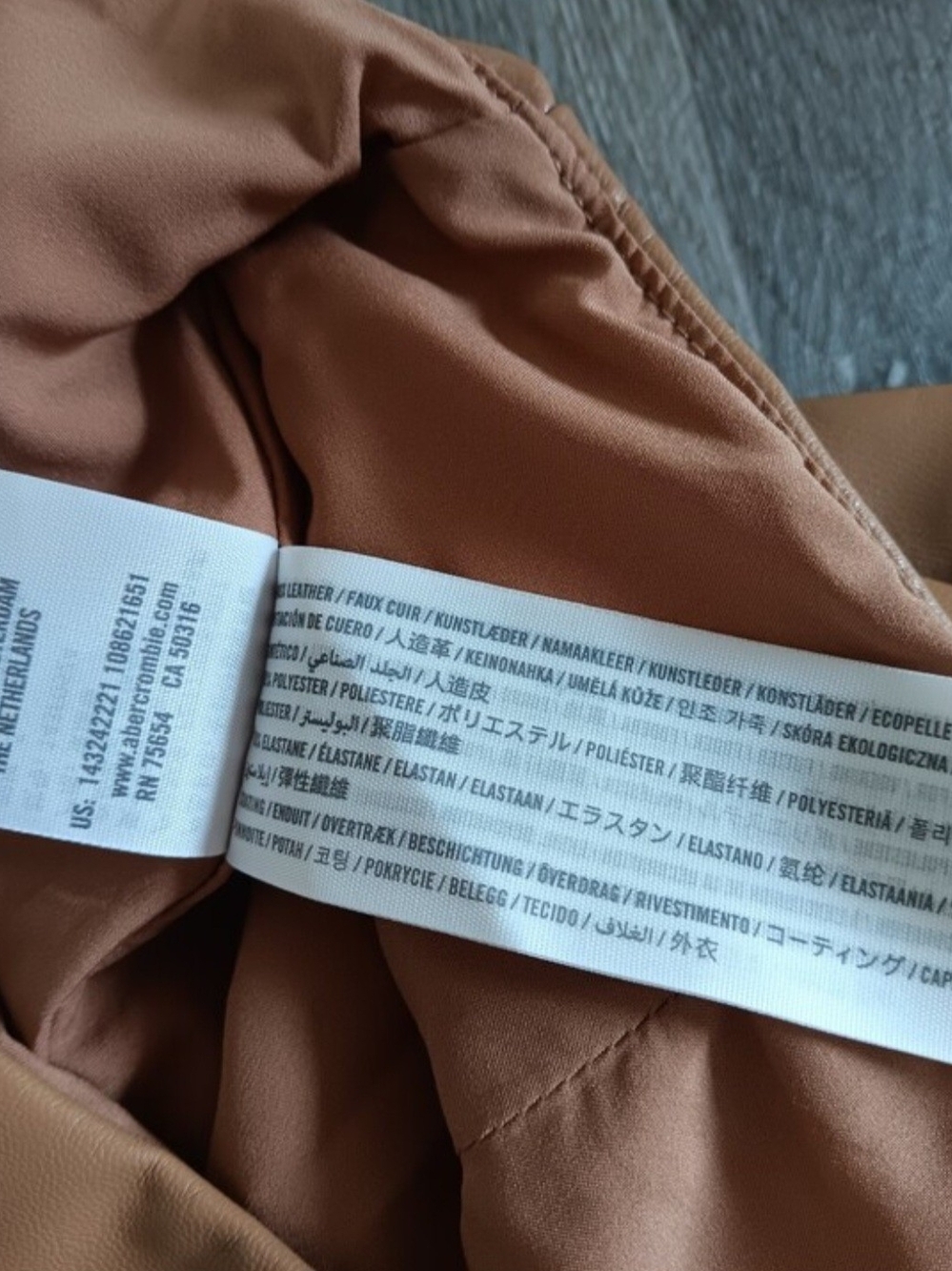 Abercrombie & Fitch Light Caramel Tan Brown Western Vegan Leather Mini Skirt - Picture 3 of 4